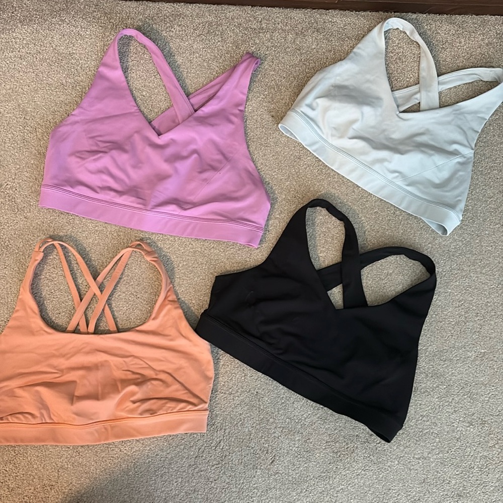 4 Lululemon Sports Bras (size 10)